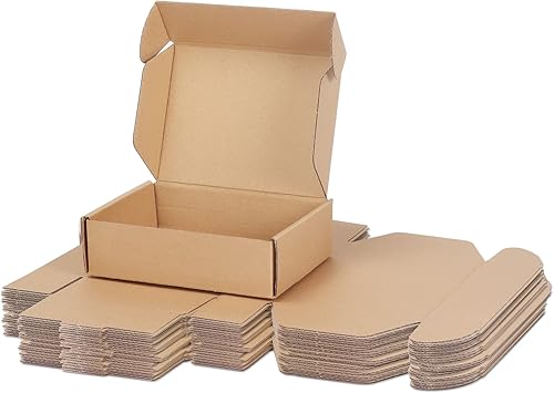 Miniatura 12 de PHAREGE Cajas de envío de 11 x 8 x 2 pulgadas a granel, paquete de 25 cajas de envío marrones, con bloqueo de pestaña para embalaje de pequeñas