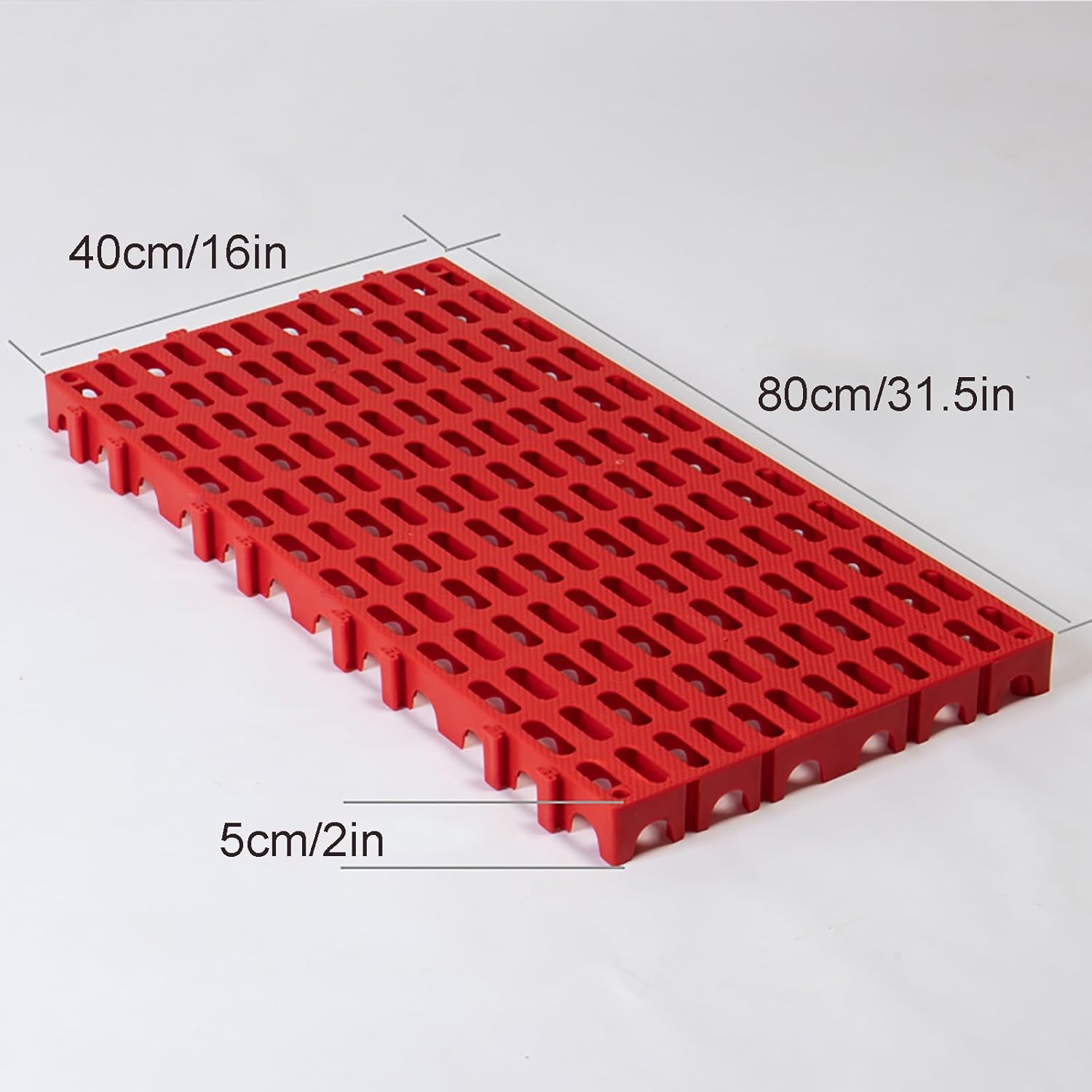 Plastic Pallets Waterproof Storage Grid Pad Nestable Floor Pallet Breathable Grids Article Racks for Garage Kitchen Supermarket Closet Platform(Red)
