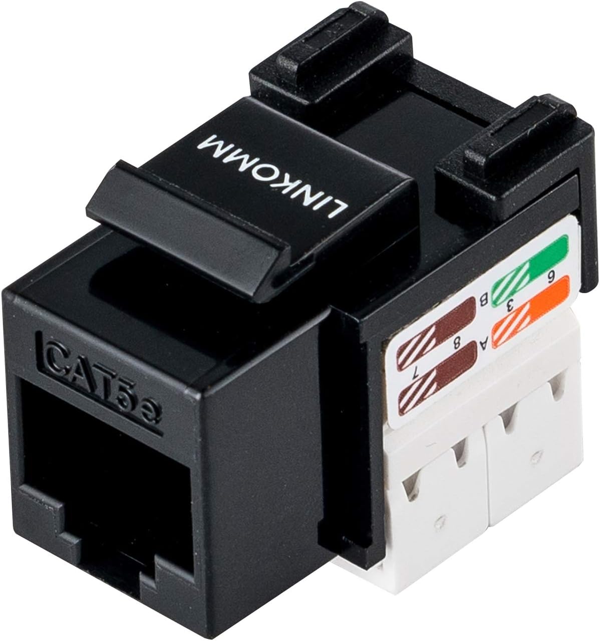 Tор Brаndѕ LINKOMM 25-Pack RJ45 Cat5e UTP Unshielded Keystone Jack with Punch Down Palm Holder (Black)