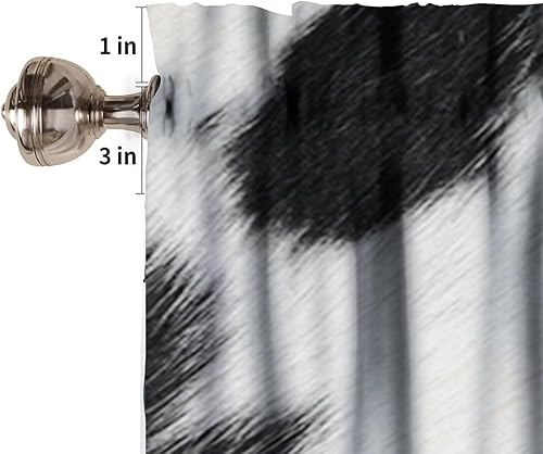 Miniatura 6 de Cenefas con estampado de vaca, cenefa de cortina con estampado de piel de animal de granja para cocina, sala de estar, baño, decoración con bolsillo