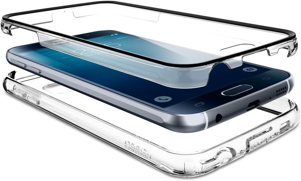Spigen Ultra Hybrid FX Galaxy S6 Case with Complete Protection and Front Built-in Screen Protector Cover for Galaxy S6 2015 - Crystal Clear