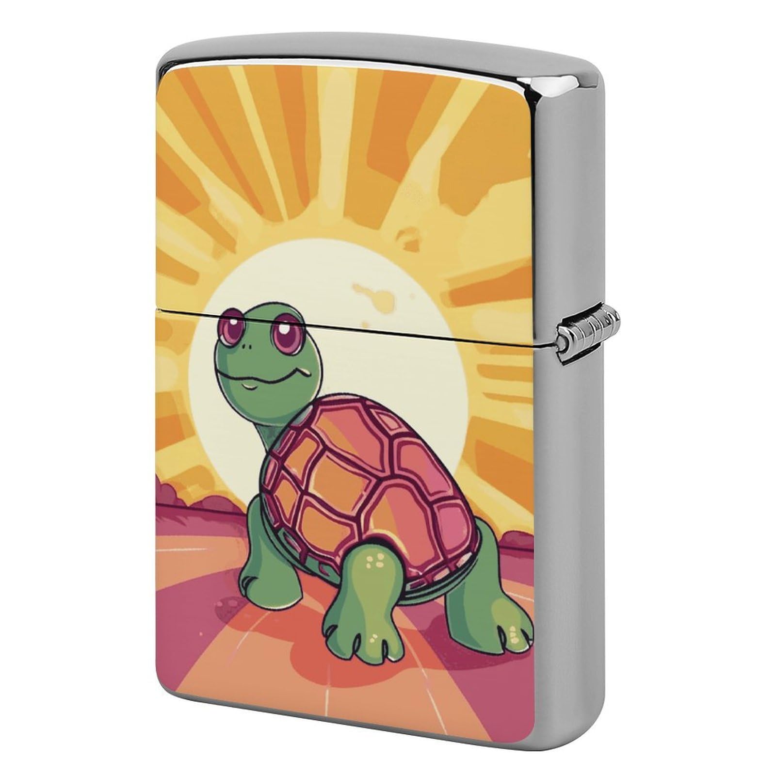Turtle in The Sun Lighter Case for Men, Personalized Lighter Cover for Valentine's Day Gifts, Flip-Top Lighters Shell for Outdoor, Portable Lighters Protective Sleeve