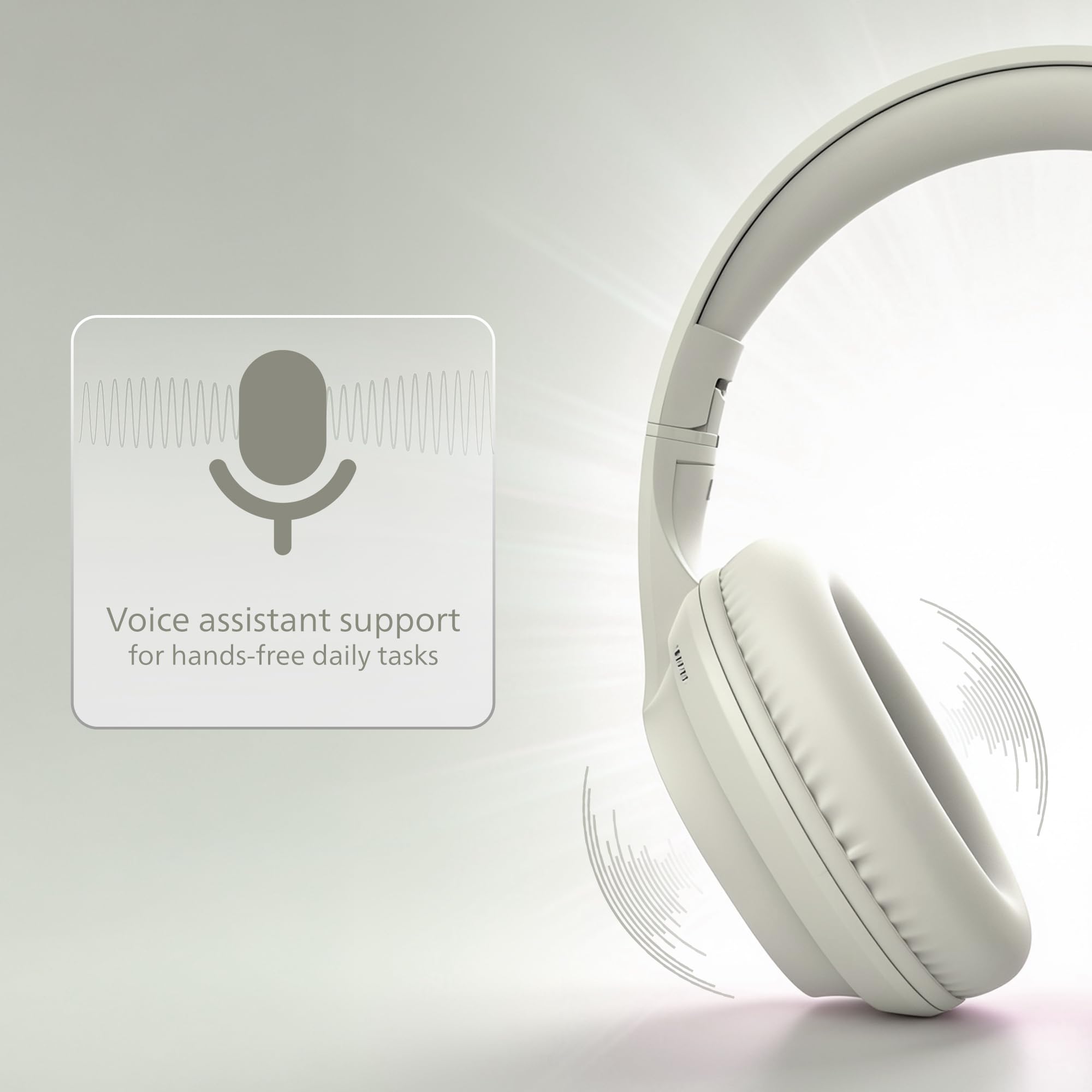 PHILIPS TAH4050 Wireless Bluetooth Headphones with Mic, 40mm Dynamic Drivers, Bluetooth 6.0, Up to 30H Playtime, Dual Device Pairing, USB-C Fast Charging, AUX Support, Over-Ear Headset, Silk Beige — Amazon image 8