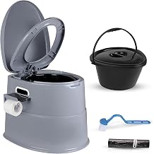 Portable Toilet, Camping Toilet, 300 lbs Capacity Portable Camping Toilet with Detachable Phone Toilet Paper Holder, Toilet for Camping, For Camping, Road Trips Emergencies, Gray