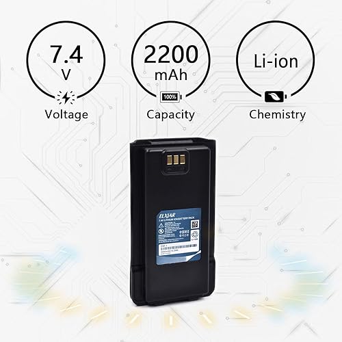 Miniatura 3 de hflexgrad Paquete de 2 baterías de iones de litio de 7.4V 2200mAh DM-1 de repuesto para radio bidireccional Baofeng DM-1701 DMR