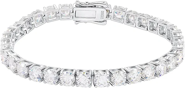 Gem's Beauty moissanite tennis bracelet 925 silver plated 14k gold 3-6.5mm D Color VVS1 Round Cut moissanite bracelets for women Men Gift birthday anniversary