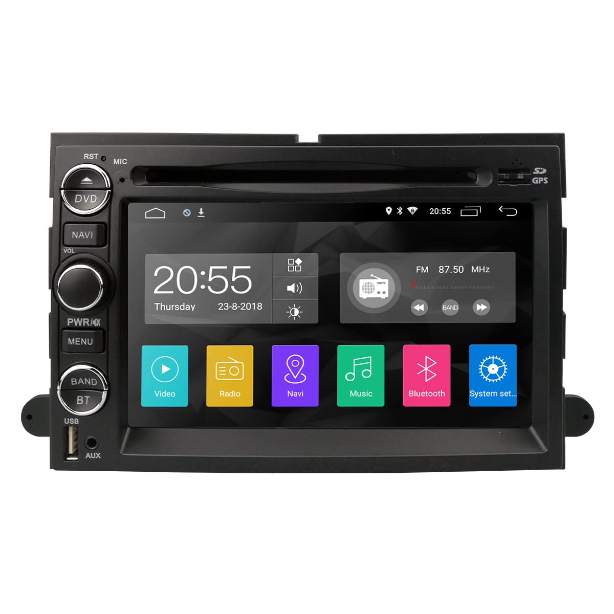 Android 9.0 Car Stereo 2 Din Radio for Ford Fusion/Explorer/F150/F250/F350/Edge/Expedition GPS Navigation 7 Inch MP5 Multimedia DVD Player Video Receiver,1+16GB