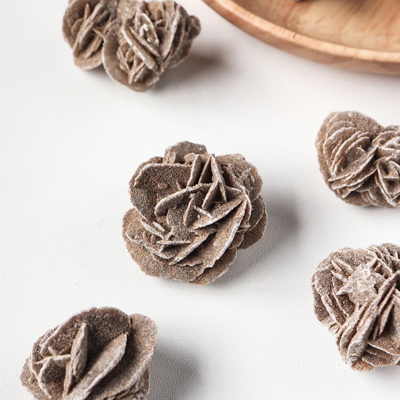 Namzi 4 Pieces of Brown Natural Stone 1-2cm Desert Rose raw Stone Mineral Rare Stone Collection Fish Tank Viewing Home Decoration Ornaments