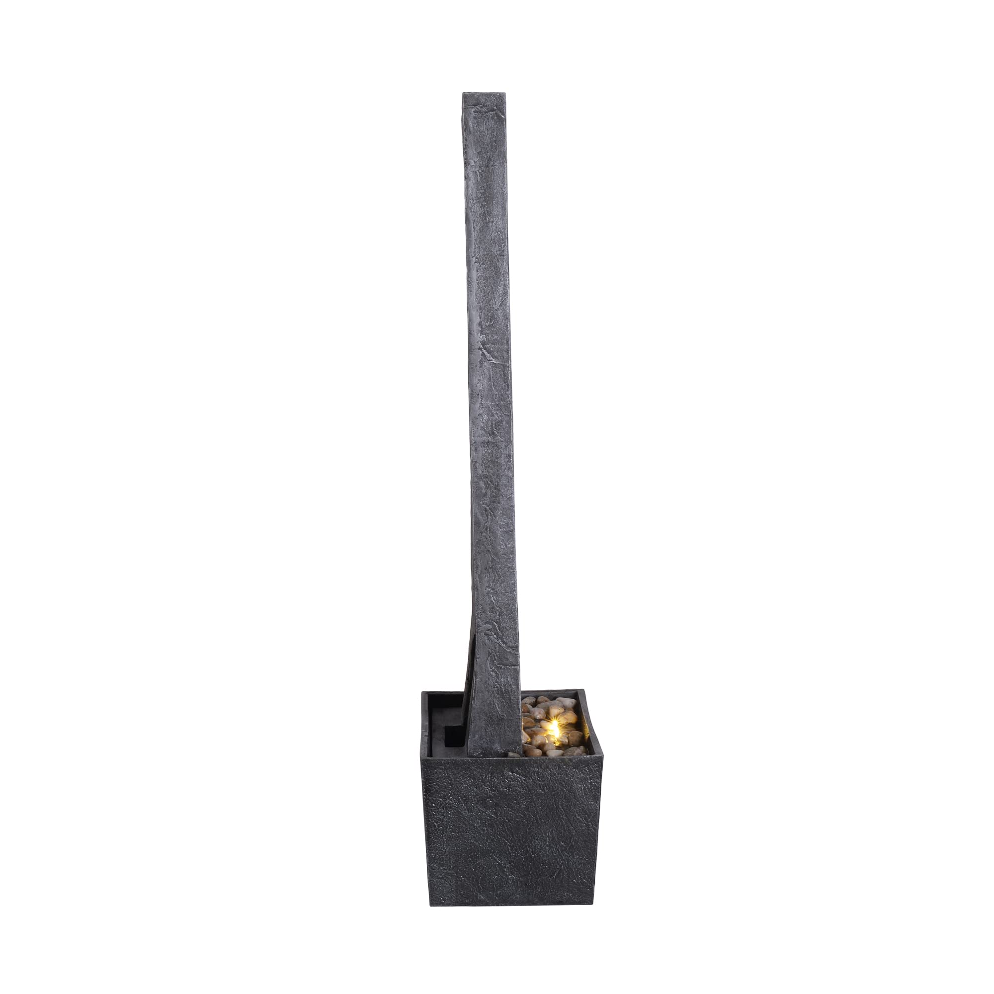 Peaktop Piedra de la Onda Fuentes para jardín, Gris carbón