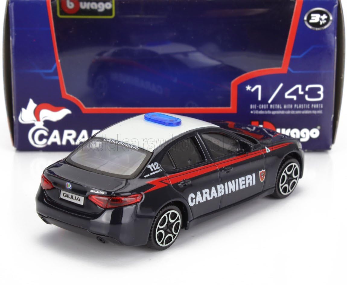 中古品 1/43 エディルトイズ アルファロメオ ジュリア TI イタリア警察 Amazon | ブラーゴ アルファロメオ ジュリア ミニカー 1/43 ALFA ROMEO
