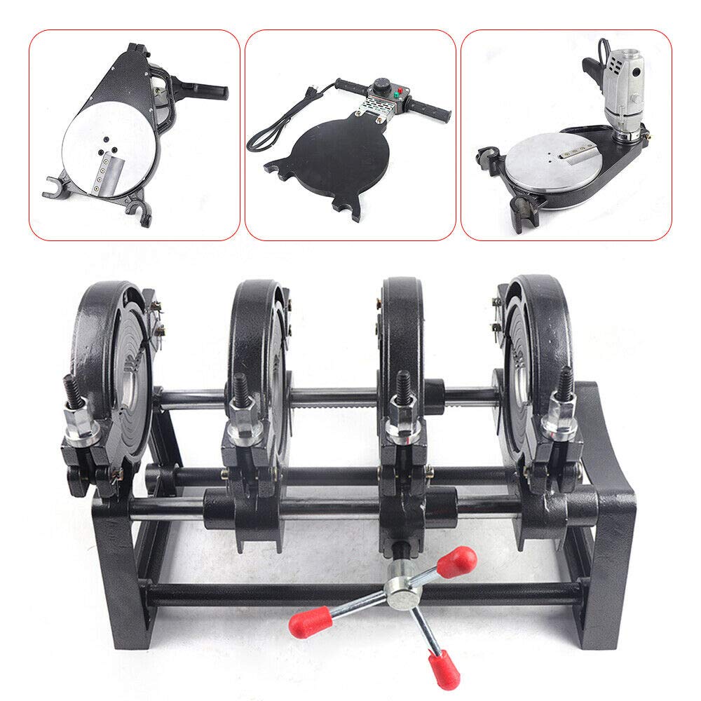 2.48-6.3Inch Fusion Pipe Welder, 4 Clamps Manually Operated HDPE Butt Fusion Welding Machine for PE PP PB PVDF HDPE PVC