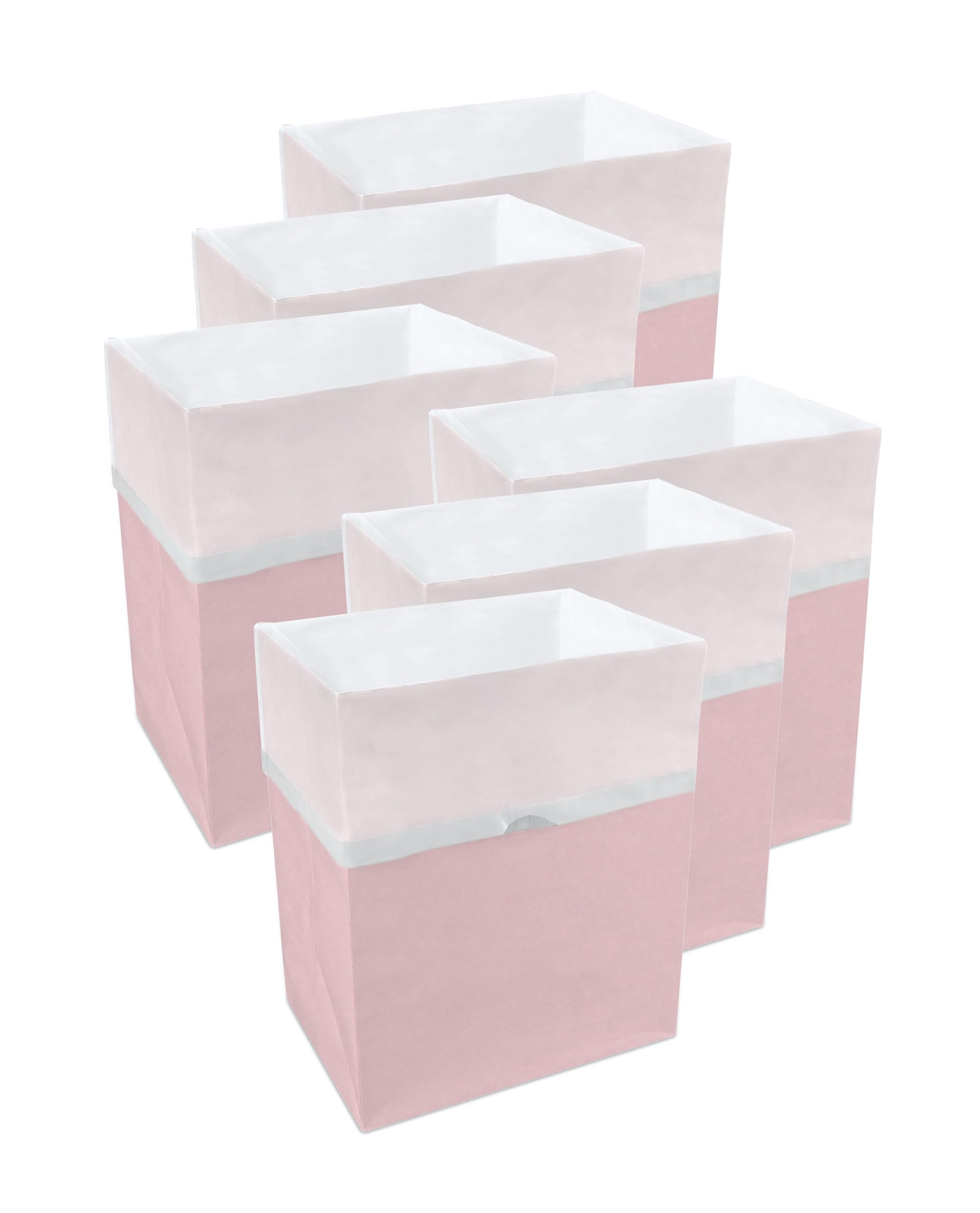 13 Gallon Disposable Pop-Up Trash Cans 6-Pack with Fitted Bags Foldable Garbage Recycling Bins for Parties Events Kitchen