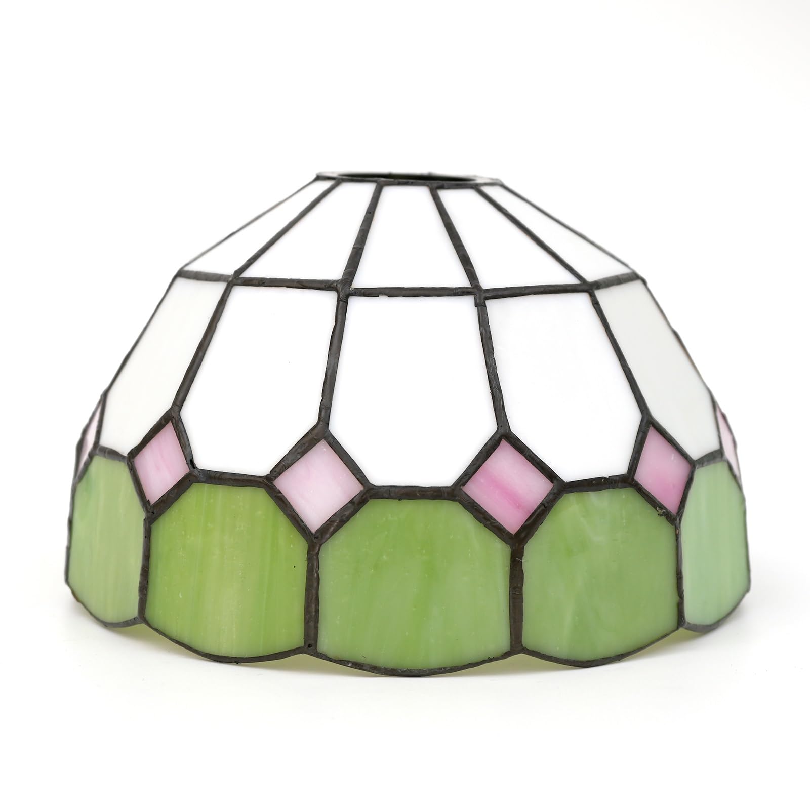 HJRegaFimu Shade Replacement 8" Fresh Plaid Stained Glass Lamp Handmade Mediterranean Lampshades Accessories Fit For Table Pendant Light Floor Lamps(giallo)