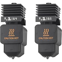 2 Pack 0.4MM 0.6MM H2D Combo Extruder Hot End Print Head Hot End Kit Extruder Upgrade High Temperature Hardened Steel Nozzle for Bambu Lab H2D Combo/A1/A1 Mini 3D Printer