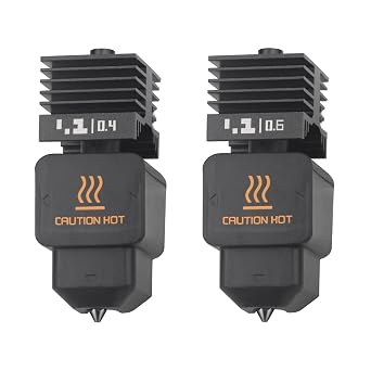 2 Pack H2D Hotend kit for Bambu Lab H2D/H2S/H2C/X2D/P2S/ A1/A1 Mini 3D Printer, with 0.4mm & 0.6mm Print Head Hot End Kit Extruder High-Temperature Hardened Steel Nozzle