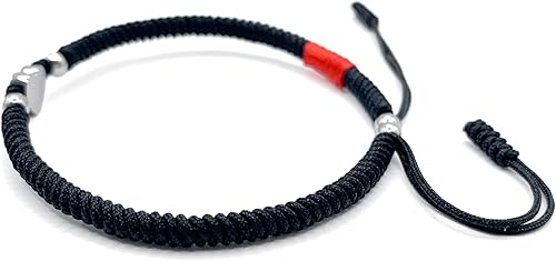 Miniatura 3 de LAMIBEE Pulsera de letra inicial, pulsera de protección y cuerda de la suerte, pulsera negra y roja con tarjeta inspiradora, pulsera de eslabones