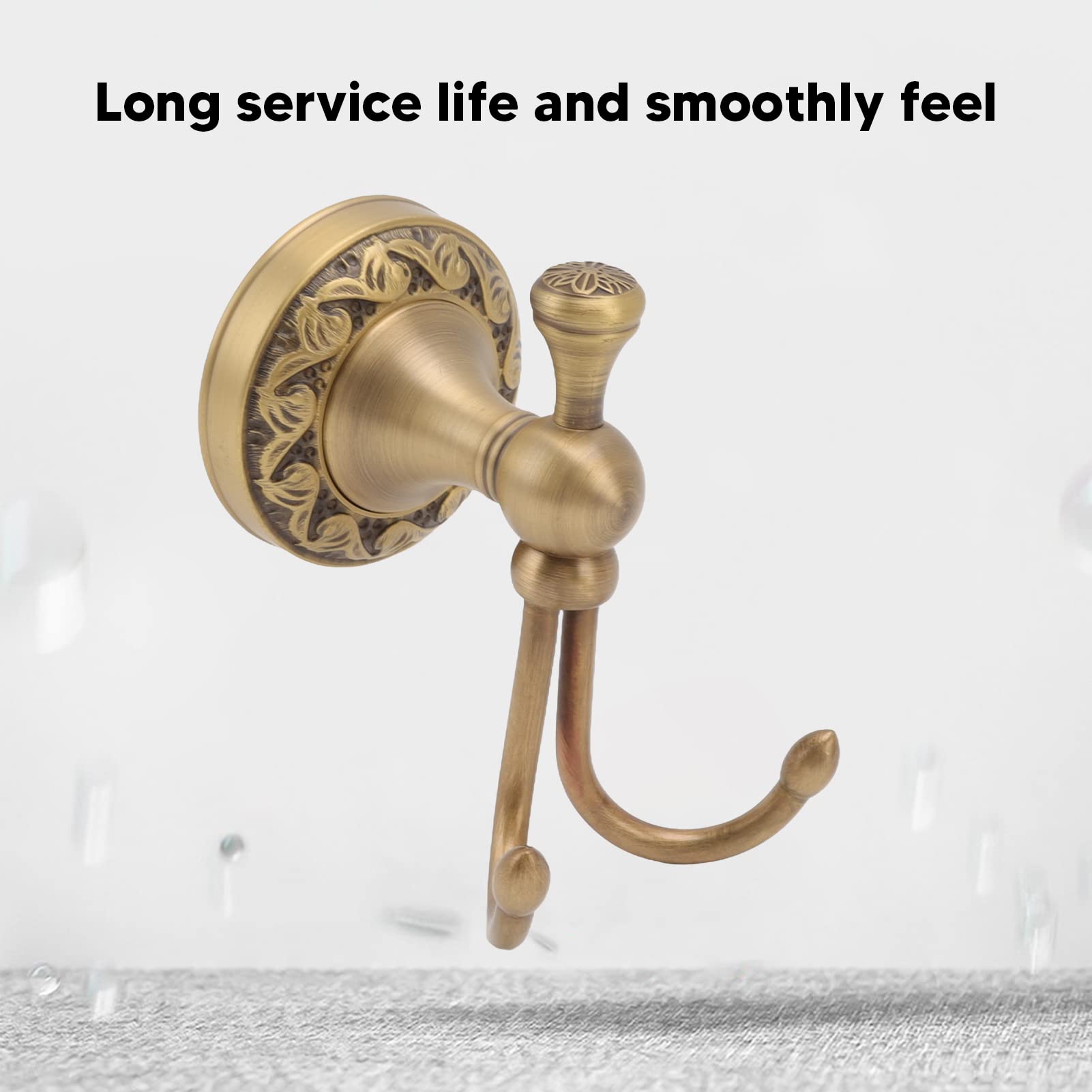 Tyenaza Retro Stainless Steel Wall Hooks - Double Prong Wall - Mounted Towel Hooks for Bathroom, Kitchen, and Livingroom