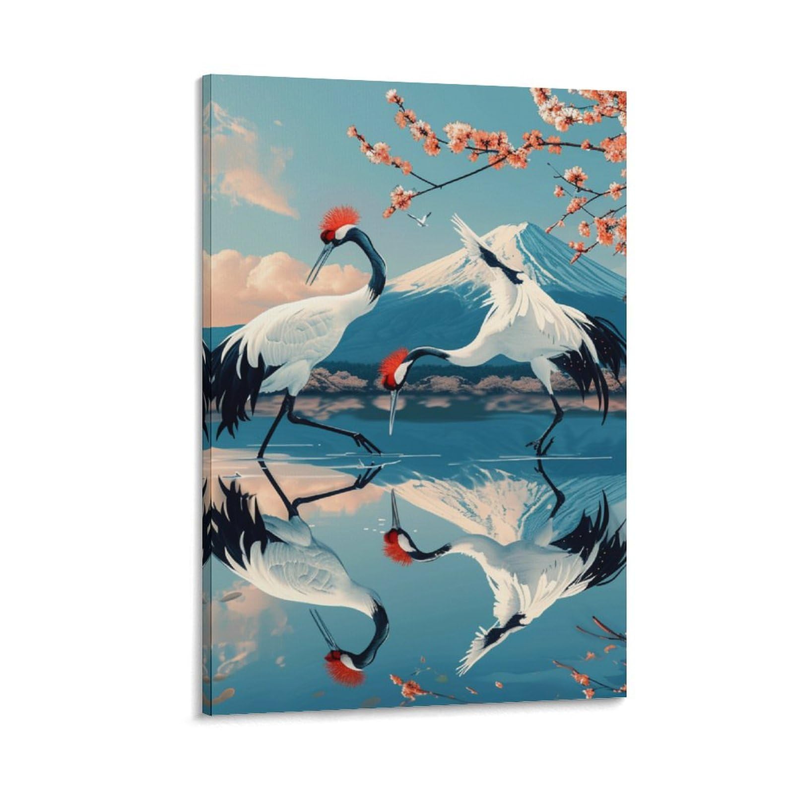 Image sur toile grue couronnée tableau mural moderne format 30x45 cm - 6