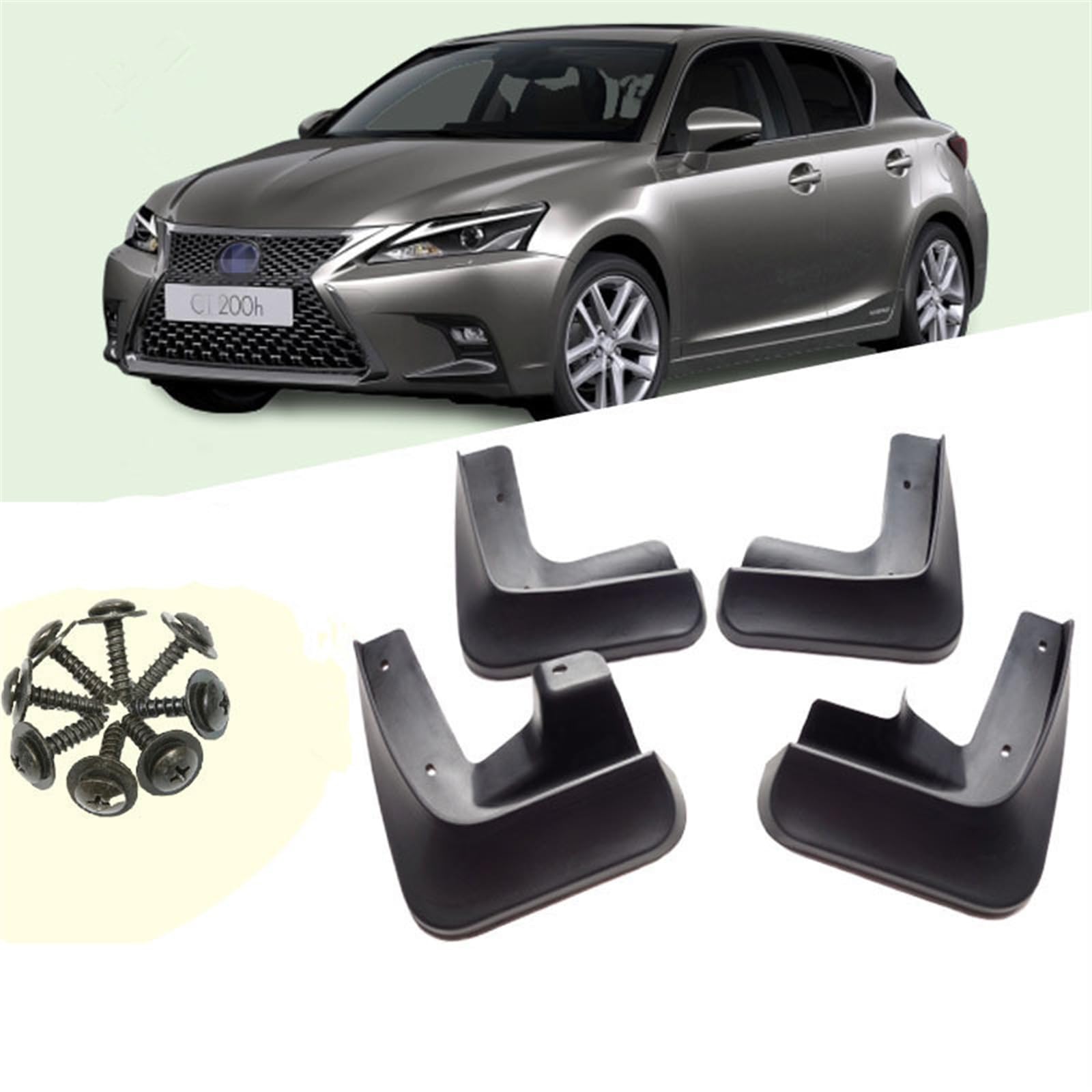 Paraspruzzi for auto, for Lexus, CT 200H CT200H FSport F Sport 2011-2017 Parafanghi for auto Parafanghi Paraspruzzi Anti fango Stylings
