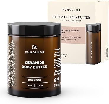 JUNGL CK Ceramide Body Butter - Vegan | Nourishing body care protects dry, sensitive and atopic dermatitis-prone skin - fragrance-neutral body butter with 5 ceramides and organic mango butter