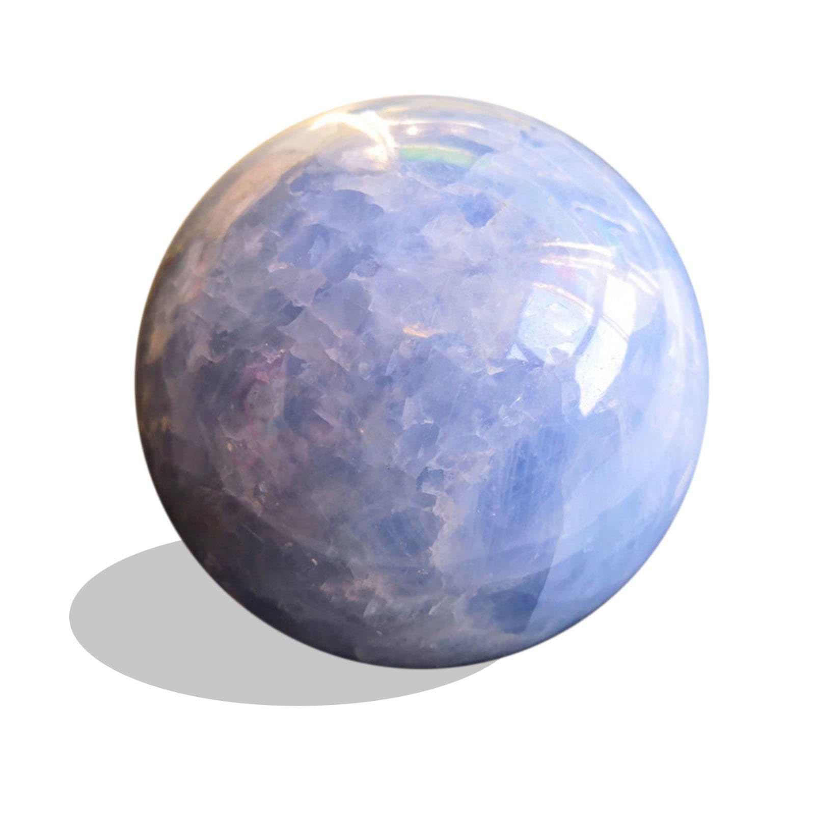 FOPURE Crystal Sphere Balls Kyanite Ball Lapis Lazuli Ornaments Quartz Gemstone for Home Decorative Divination or Feng Shui and Fortune,2.8"(7cm)