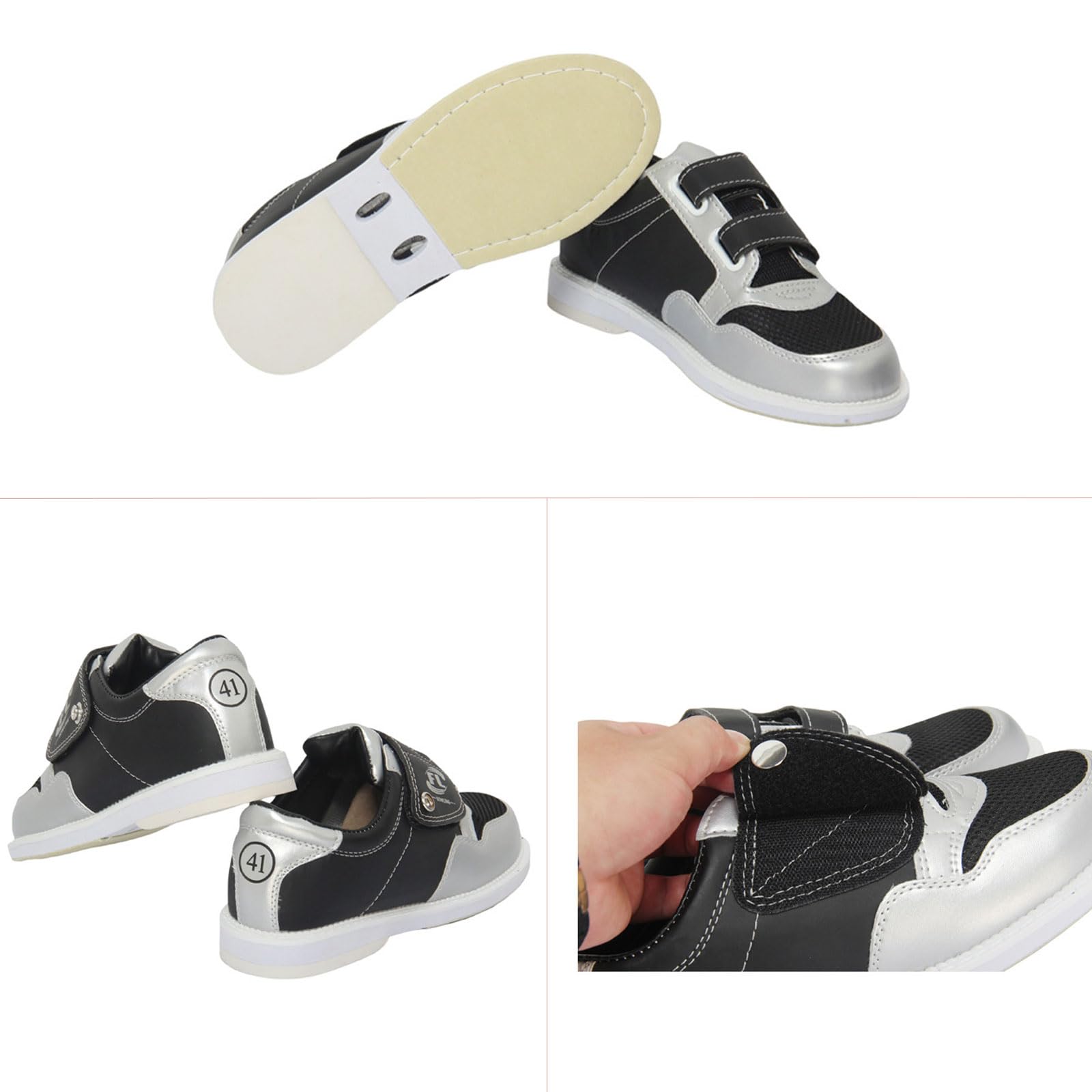 Atmungsaktive Bowlingschuhe,Bowlingschuhe Herren,Bowlingschuhe Damen,Rasen Bowlingschuhe,Bowling-Schuhe Erwachsene,Casual Fashion,Weiches,Atmungsaktiv,FüR Damen Herren Jugendliche,Schwarz