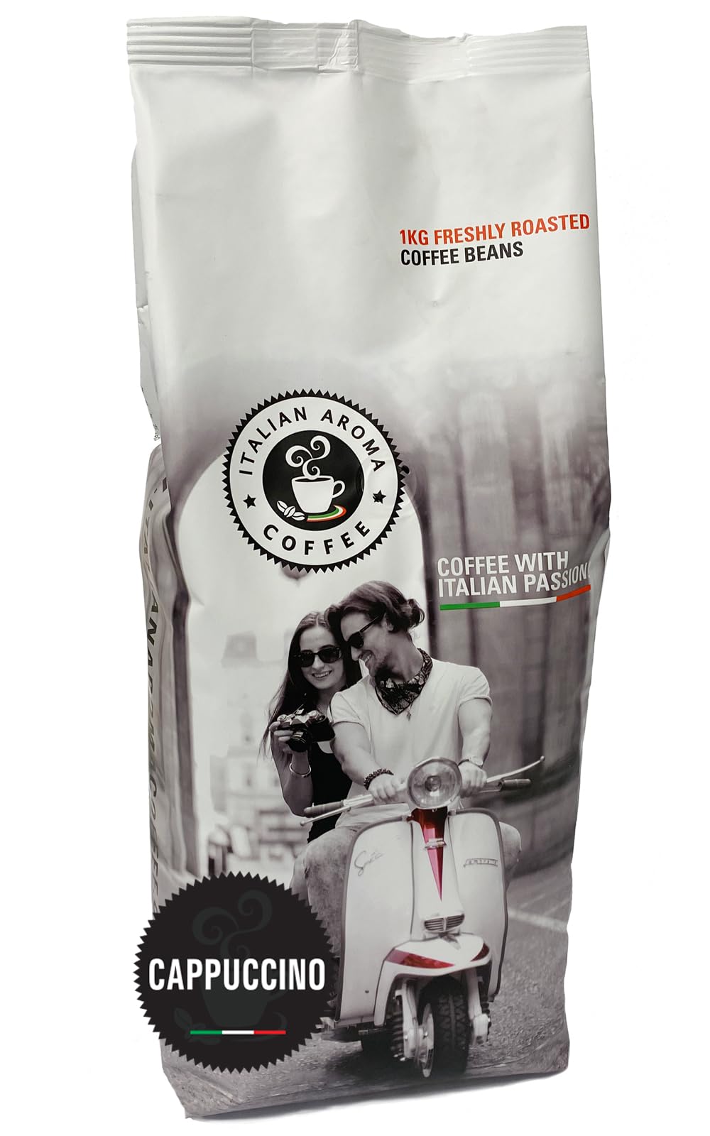 Italian Aroma Coffee1KG - Whole Coffee Beans - CAPPUCCINO - Intense and Sweet - Traditional Italian Coffee Flavour