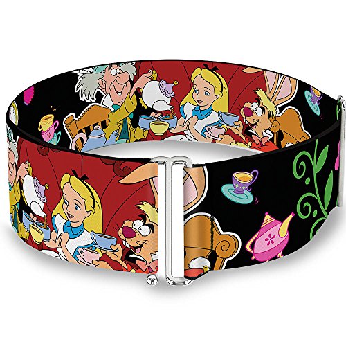 Buckle-Down Disney Belt, Cinch Belt Alices Encounters In Wonderland, 3.0 Inch Wide, Adjustable