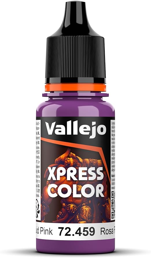 Vallejo - Xpress Color | Fluid Pink 18 ml. (0.6 fl.oz.) | Speedy Application and Drying | Vibrant and Saturated Tones | Allows Colors to Flow Easily over the Miniature Surface