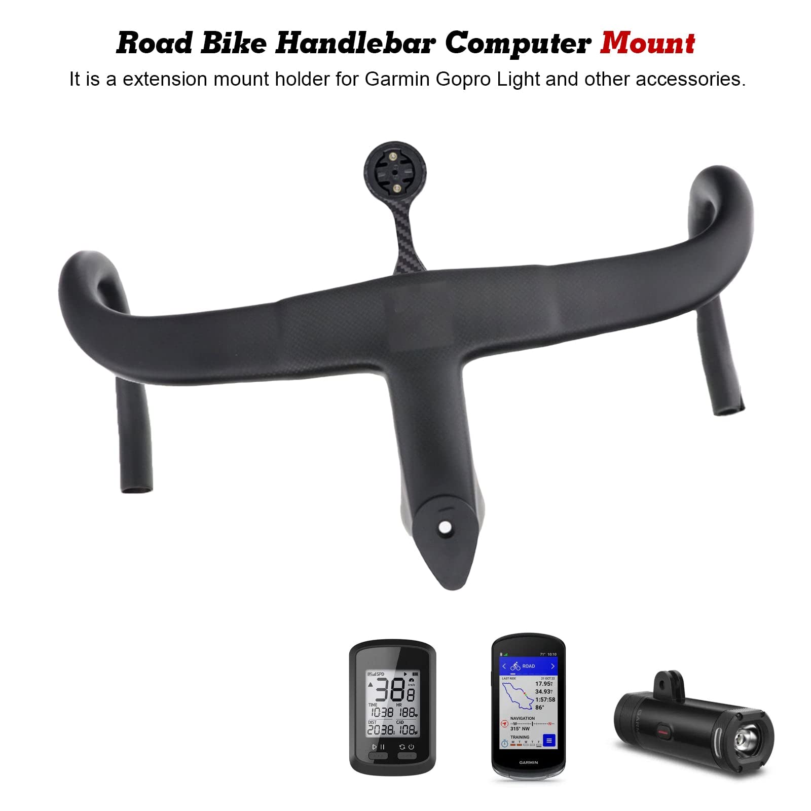 Xotic Tech Computer Mount Compatible with Pinarello Dogma F & F12 Most Talon Ultra Handle Bar (Carbon Fiber)