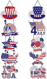 July 4th Independence Day party banners, patriotic hat patterns, Statue of Liberty patterns, patriotic flags, and other decorations for Independence Day commemoration and Labor Day holidays