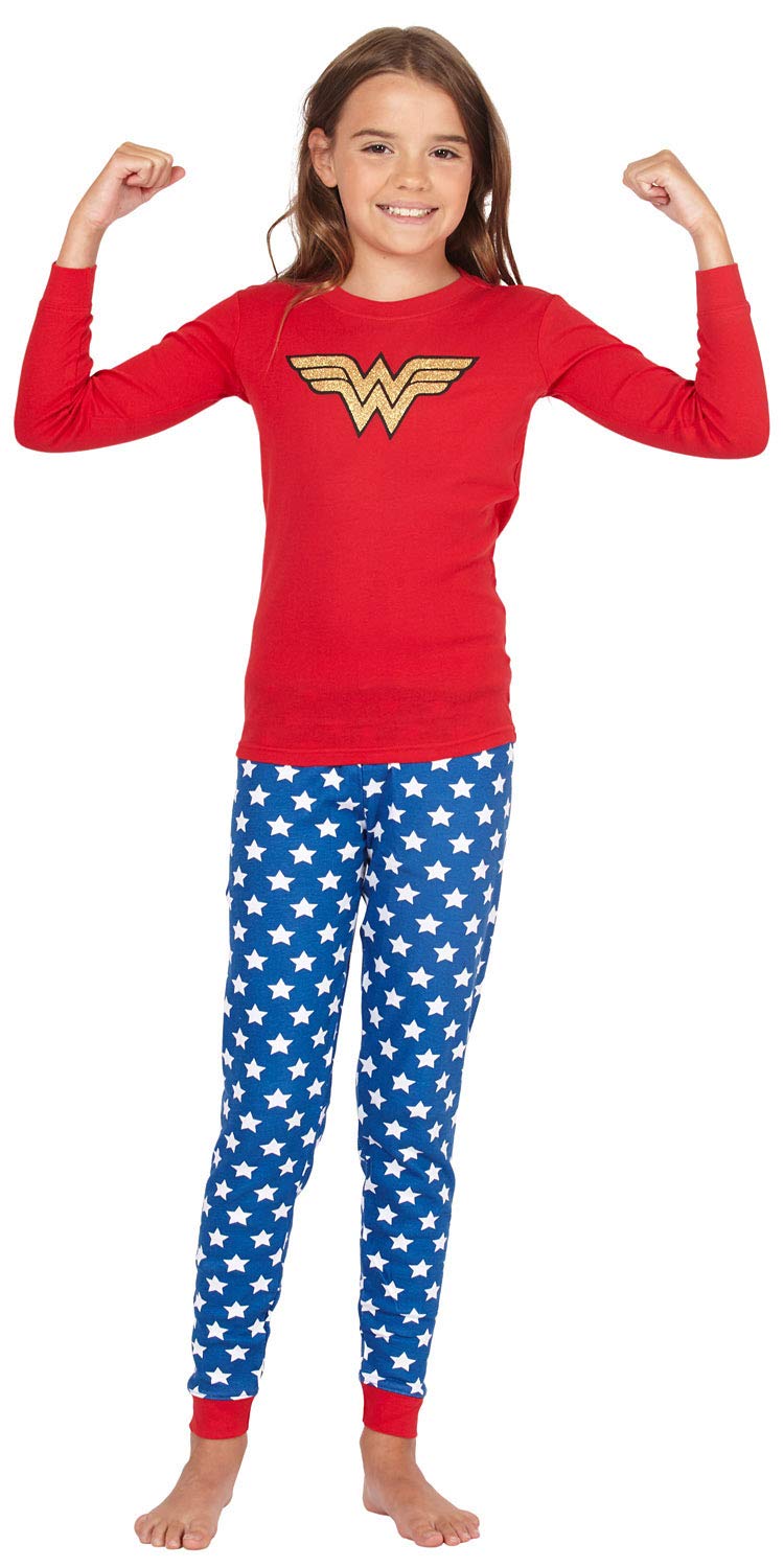 INTIMO Girls Wonder Woman Glitter Logo Pajama Set (BG-12)