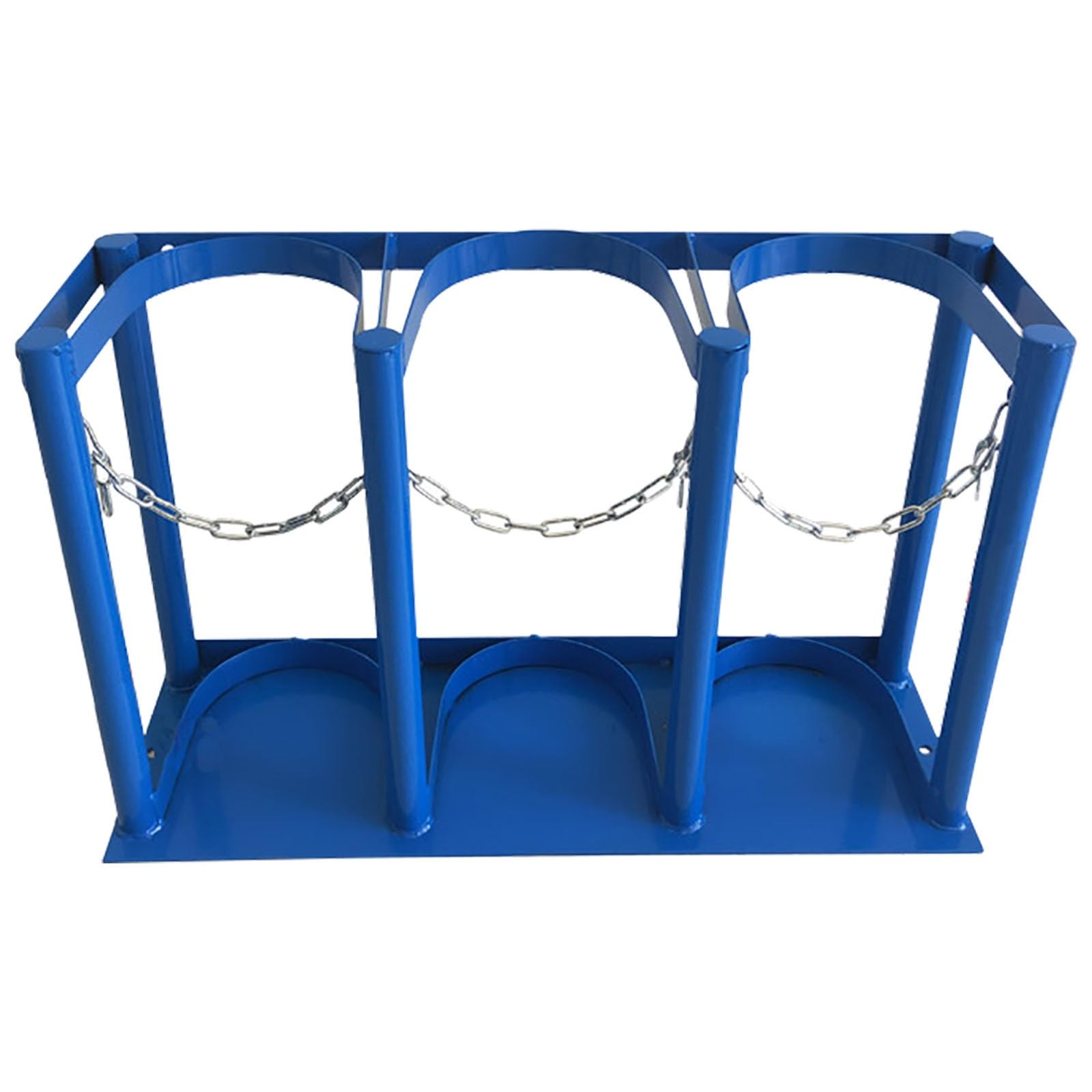 Soporte para tanque montado en la pared, estante cilíndrico de acero resistente con cadena ajustable para almacenamiento de gas acetileno, uso en suelo o pared