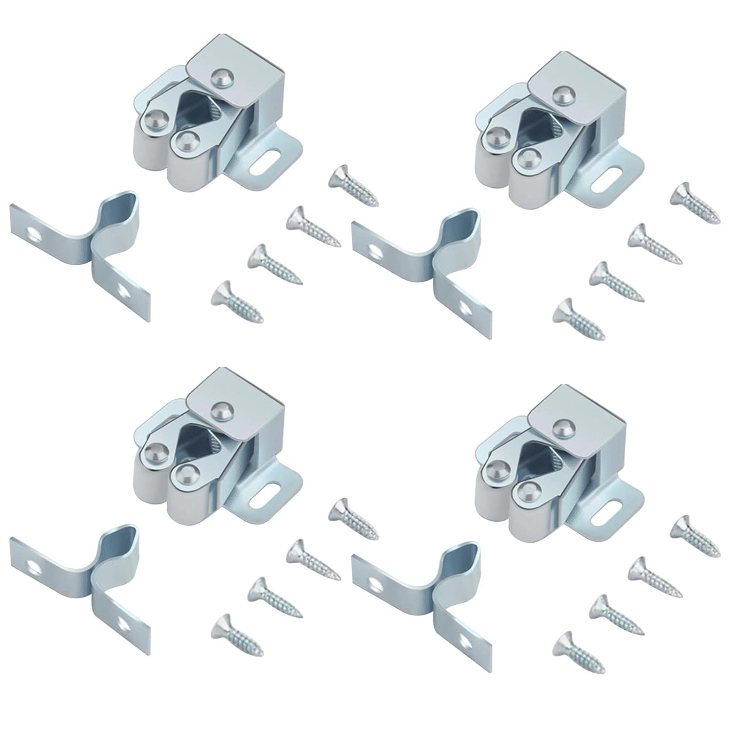 DOETYD 4 Pack Door Catch Stainless Steel Cupboard Latch Closet Catch for Cupboard Cabinet Wardrobe Door