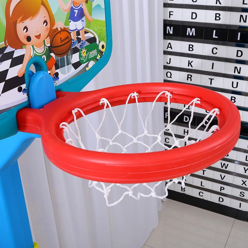 Image of Little Fingers Slam Dunk Adjustable Big Basketball Hoop Set for Kids - Indoor & Outdoor Sports Toy with Ball - Fun Activity Game for Toddlers & Children Ages 3+ (Senior)