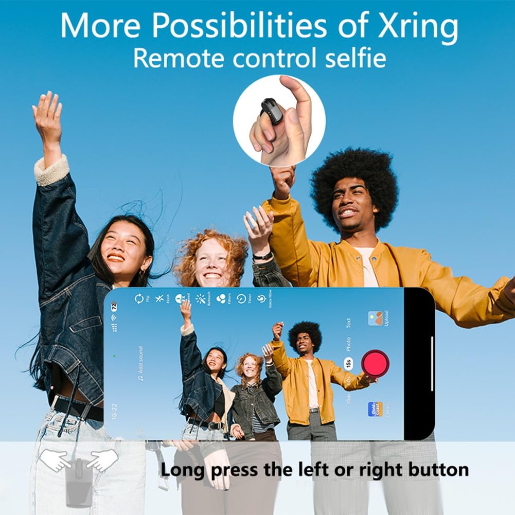 di scorrimento wireless, per dito ad aria per mouse, touchpad Bluetooth, per computer portatile/fotocamera/selfie, nero