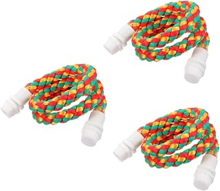 Balacoo 3 Pçs Papagaio Escalada Corda De Algodão Periquito Brinquedos Brinquedos Para Animais De Estimação Acessórios Para Animais De Estimação Corda De Pássaro Escada Papagaio Corda