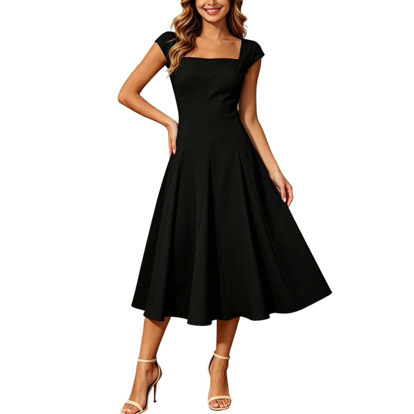 Robe de soirée élégante fluide pour masquer les imperfections - 7