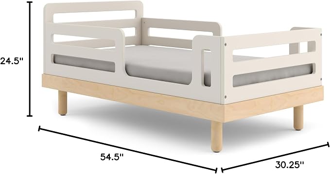 Cama infantil clásica con paneles de seguridad, perfil bajo y diseño atemporal miniatura 3