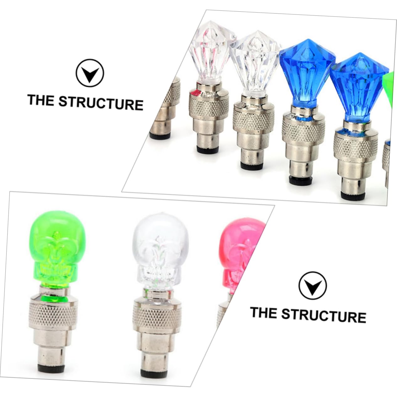 POPETPOP Luce Valvola Bicicletta Luci Bici Pneumatico Ruota Luce Ruota Raggi Ruota Lampada Luce Bici da Strada Plastica