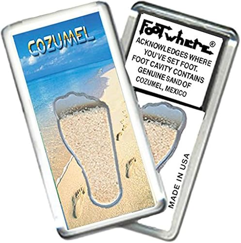 Miniatura 5 de Imán Cozumel FootWhere (CZ202 - Conchas). Auténtico recuerdo de destino que reconoce dónde has puesto el pie. Suelo auténtico de ubicación destacada