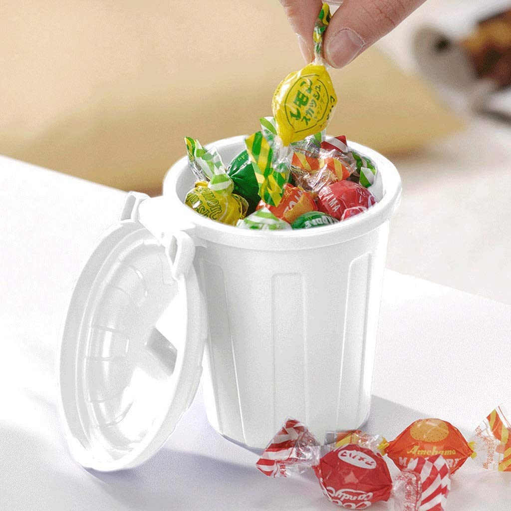 Portalápices con Tapa, bolígrafo de plástico y Vaso para lápices, Tubo para brochas de Maquillaje, Cubo de Almacenamiento pequeño de Escritorio, Mini Bote de Basura con Tapa