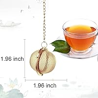 Vista 7 de Tea Infuser - Stainless Steel Mesh Tea Ball, Premium Tea Infusers for Loose Tea, Tea Filter Strainers Interval Diffuser with Extended Chain Hook for