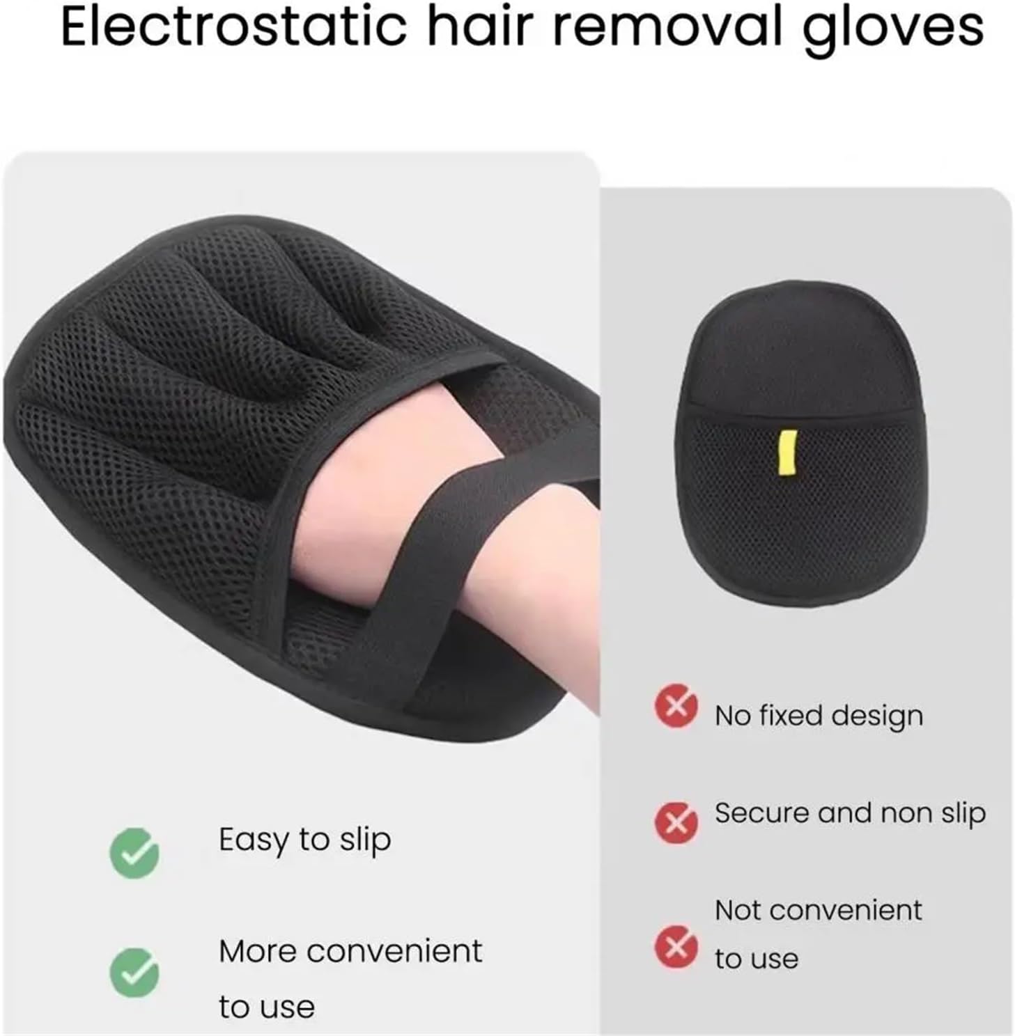 Pet Hair Removal Glove 8PCS Reusable Pet Hair Remover Gloves - Double-Electrostatic for Couch & Bed