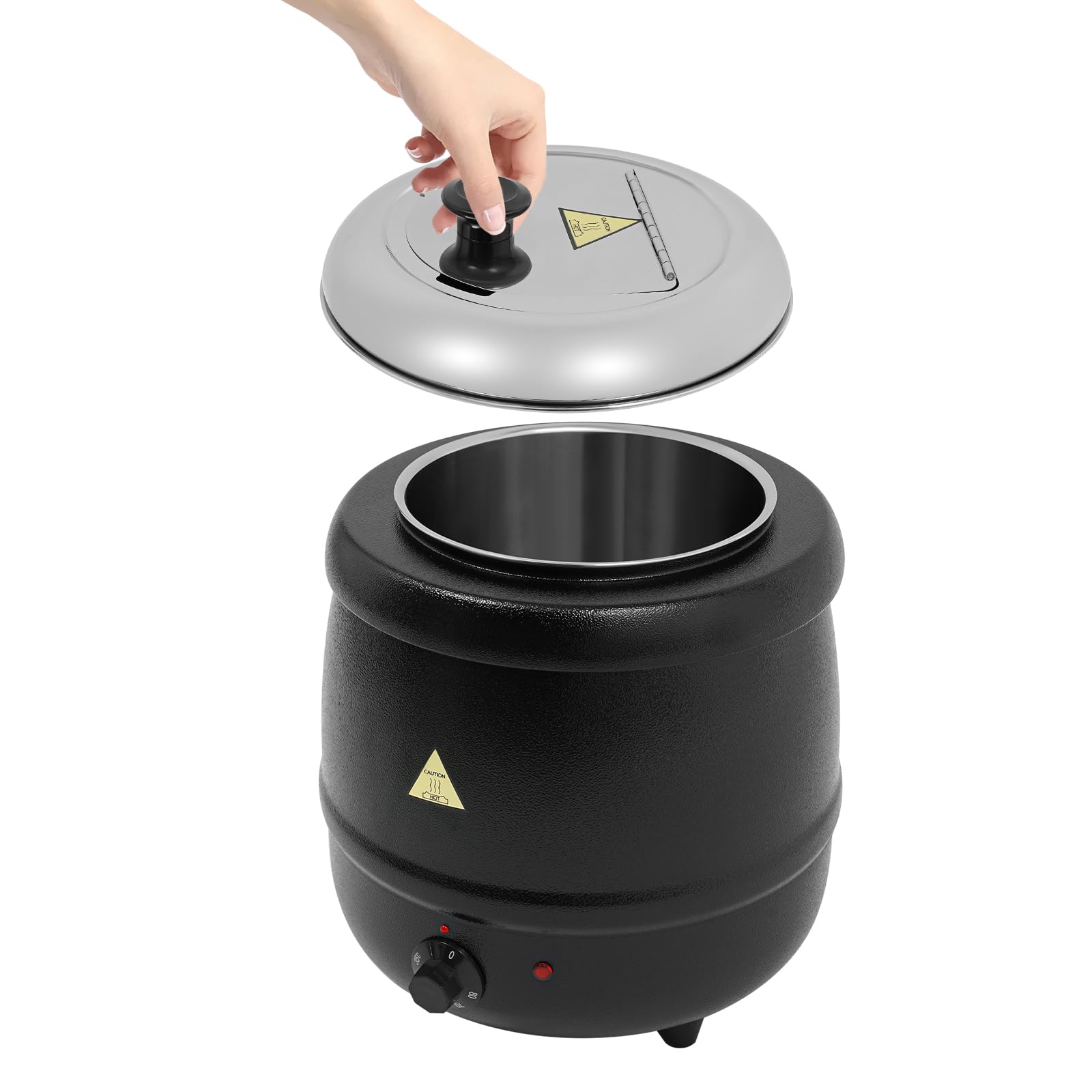 Olla de sopa eléctrica de acero inoxidable WS-L10 con Endobiliar Desmontable Conservación Calor Temperatura Controlable 35-80°C para mantener caliente muchos alimentos