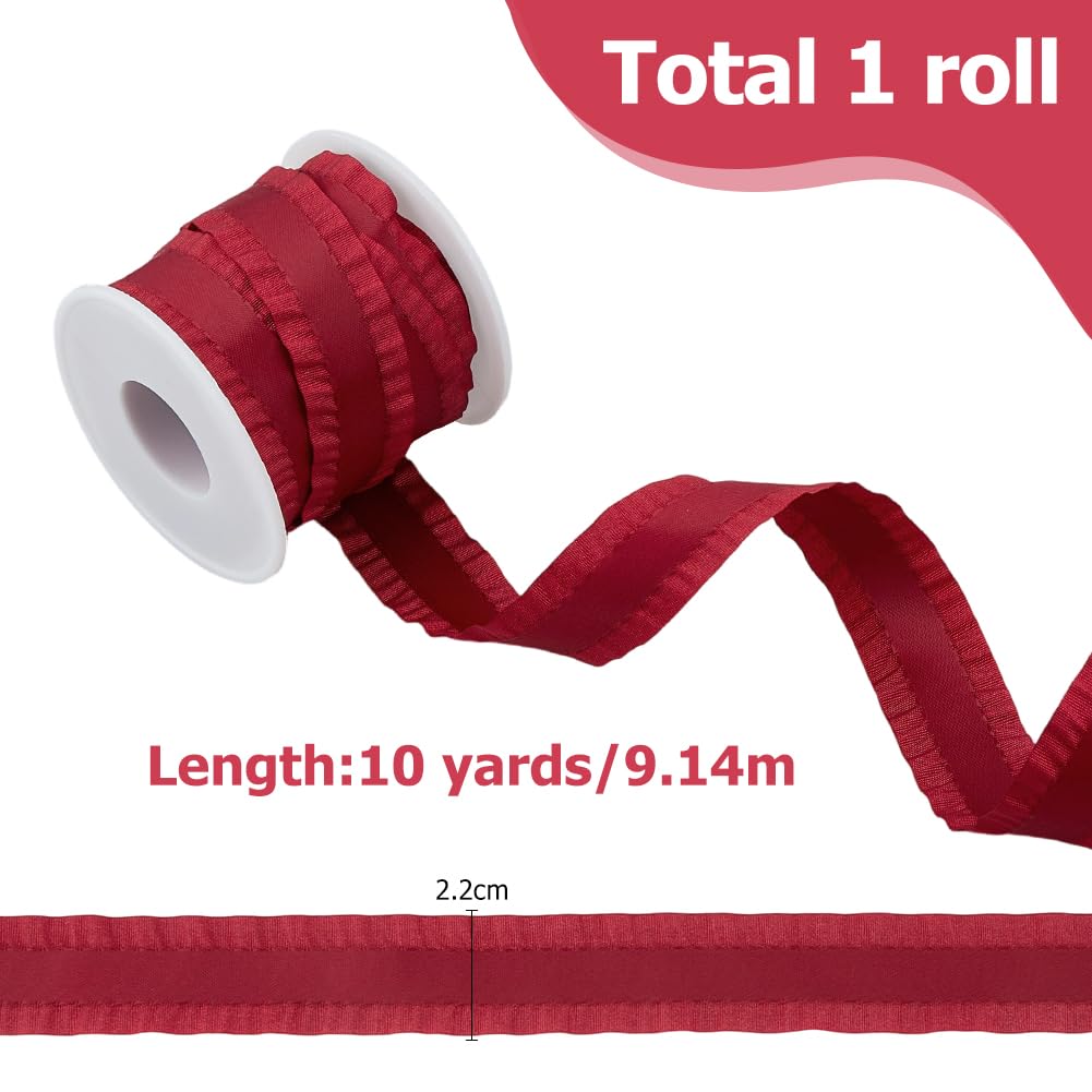 Amazon.com: Hobbspring 10 Yards Double Ruffle Ribbon Trim Dark Red