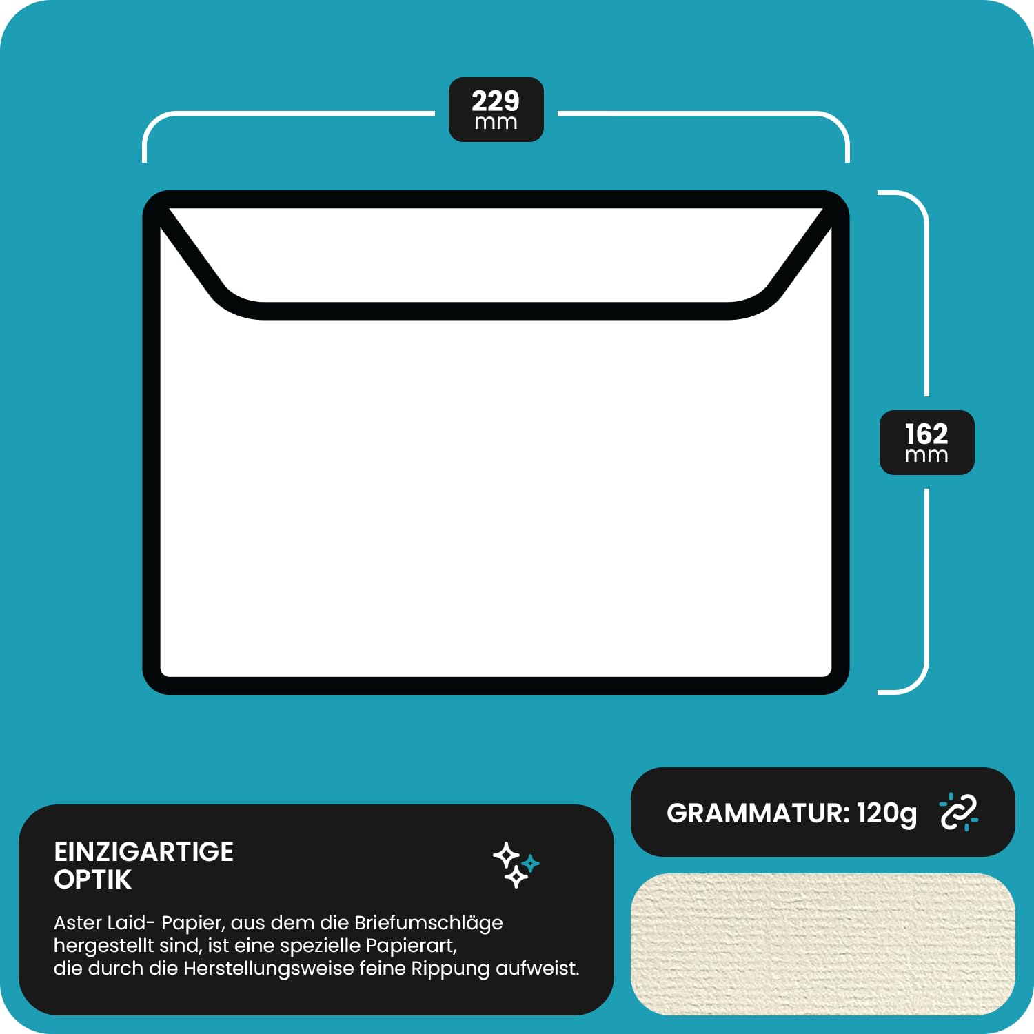 25 Buste Lettera Avorio Netuno Formato B6 - Carta Vergata 120 G Con Filigrana, Per Inviti E Corrispondenza - Foto 3