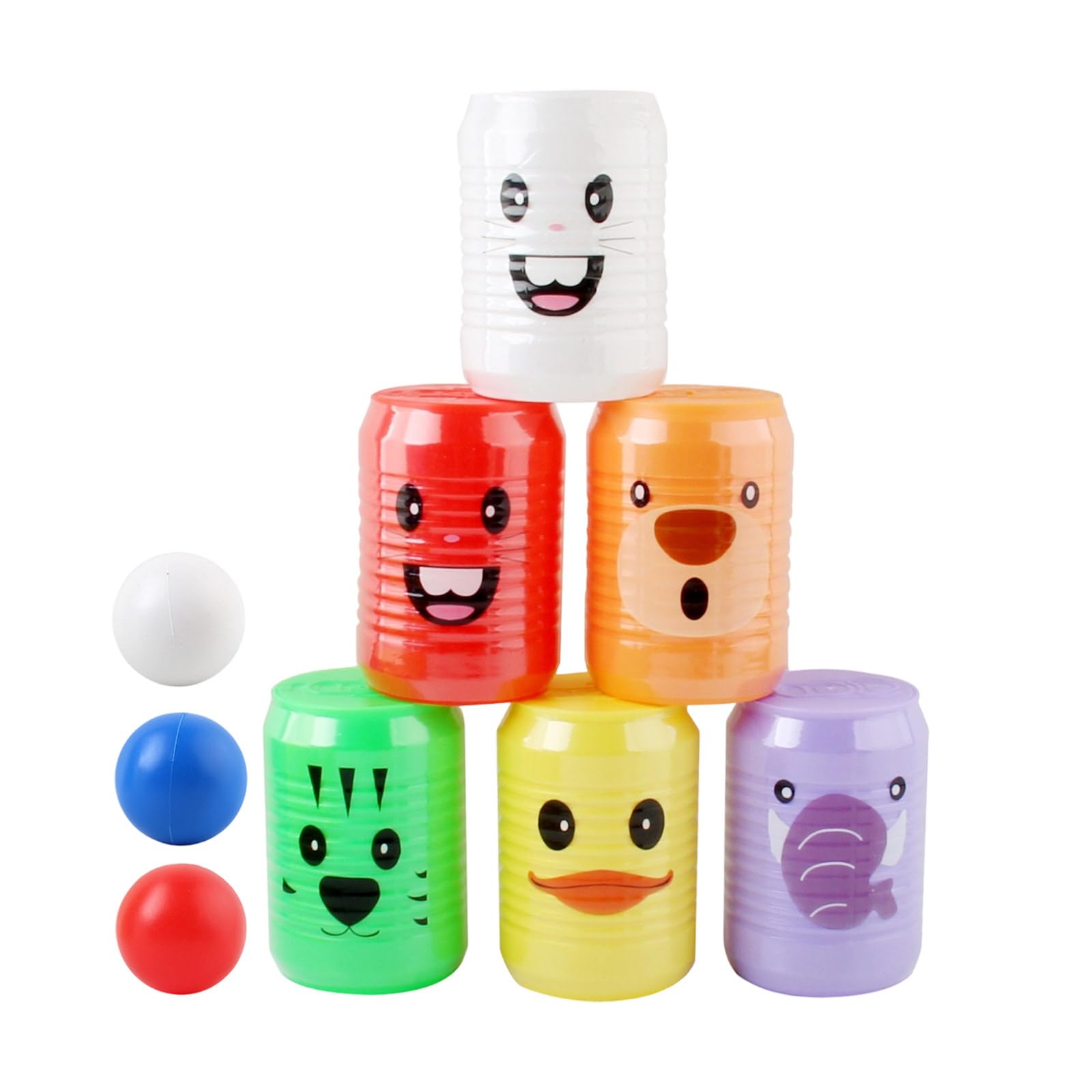 Sbshiouu Cartoon-Themed Children ' s Bowling Set Indoor Sports Equipment with 6 Cans & 3 Balls for Coordination Development Kids Bowling Set Indoor Educational Toy