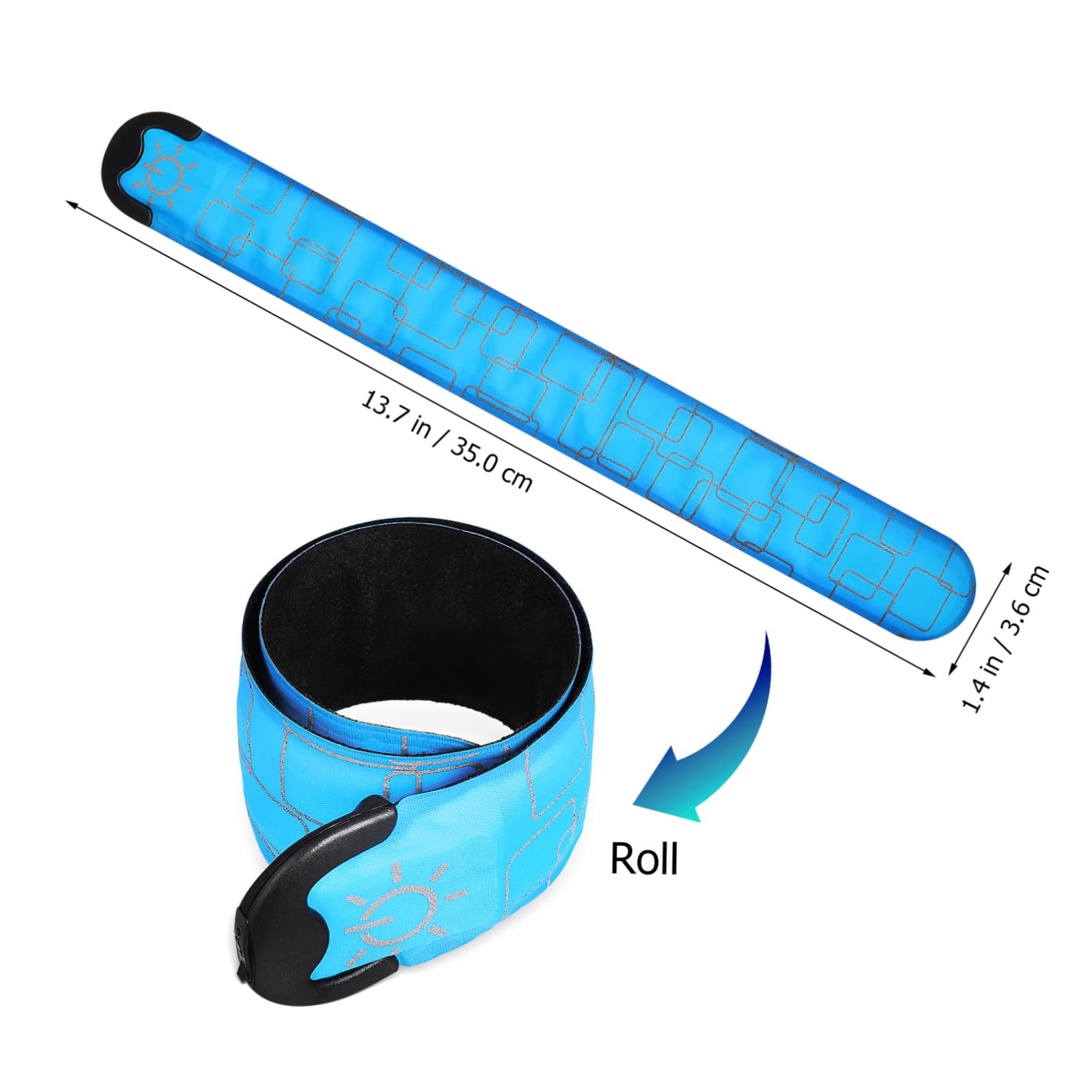 UKCOCO 4 Pezzi Braccialetti LED Ricaricabili in PVC ad Alta visibilità per Ciclismo e Passeggiate Animali Bracciali Luminosi da Polso Slap Armband Sicurezza Notturna