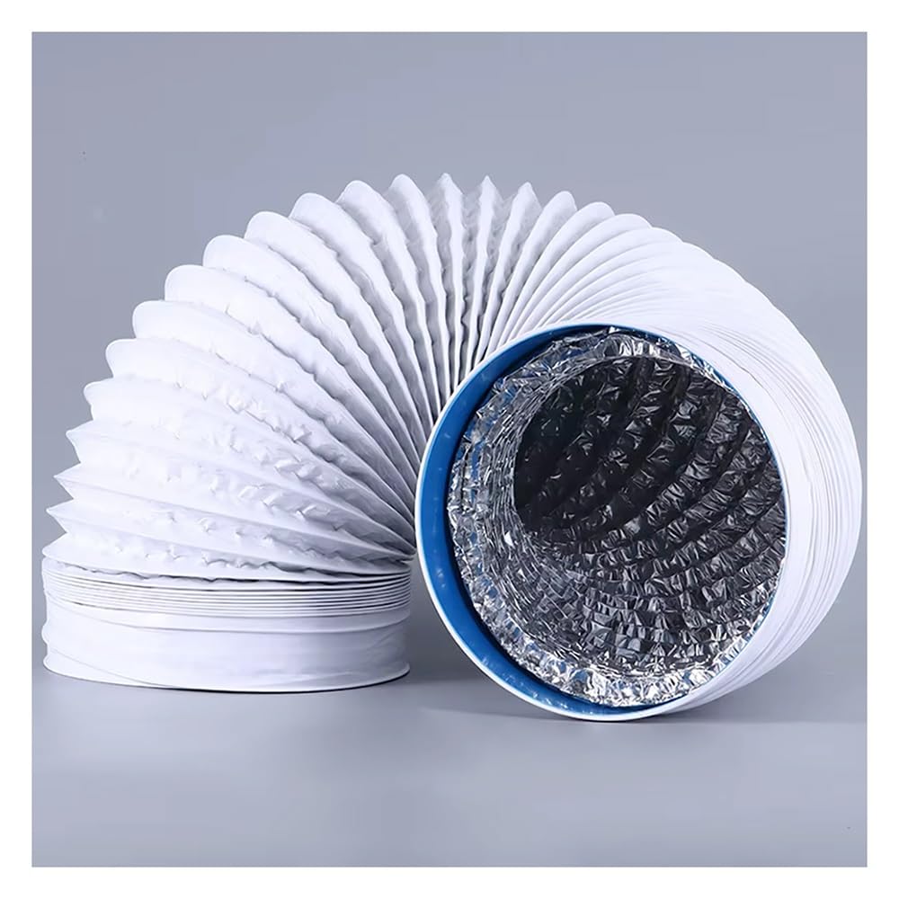 Tubo De Escape Flexible Tubo De Aluminio PVC Blanco/negro Diámetro Interior 150-200 Mm Sistema De Ventilación De Aire Manguera De Ventilador Accesorios De Baño De Cocina(White 170mm,4m)